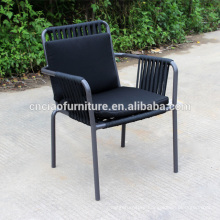 Metal outdoor chairs with rope